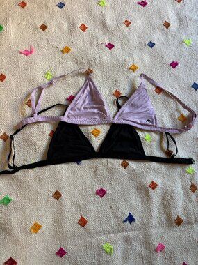 Like new Huha Bra bundle - Black & Lavender, Size S
